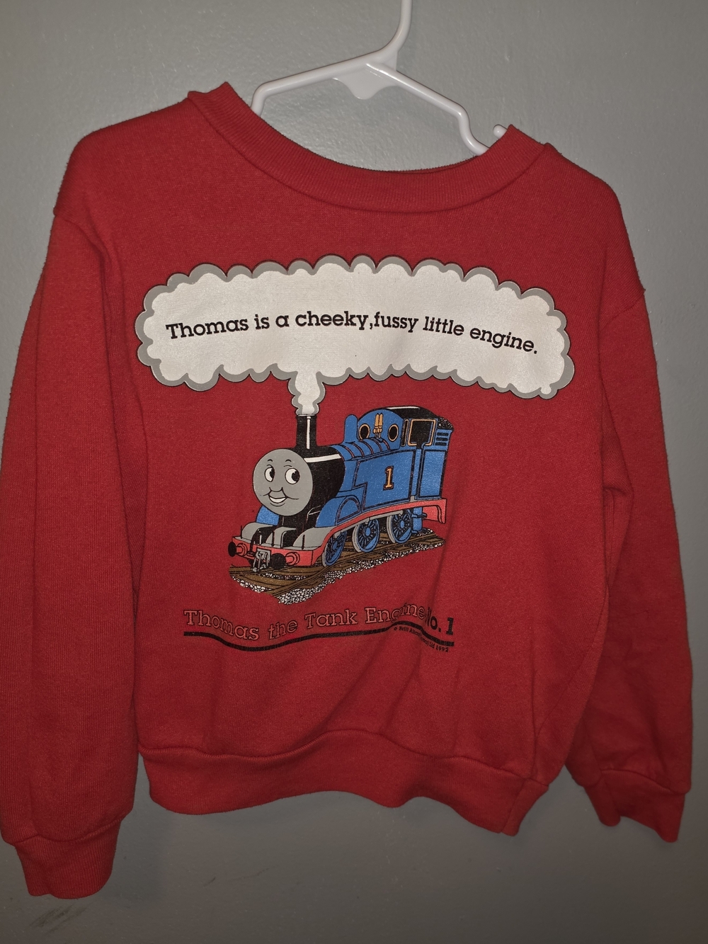 Vintage 1992 Thomas & Friends Red Kids Sweatshirt